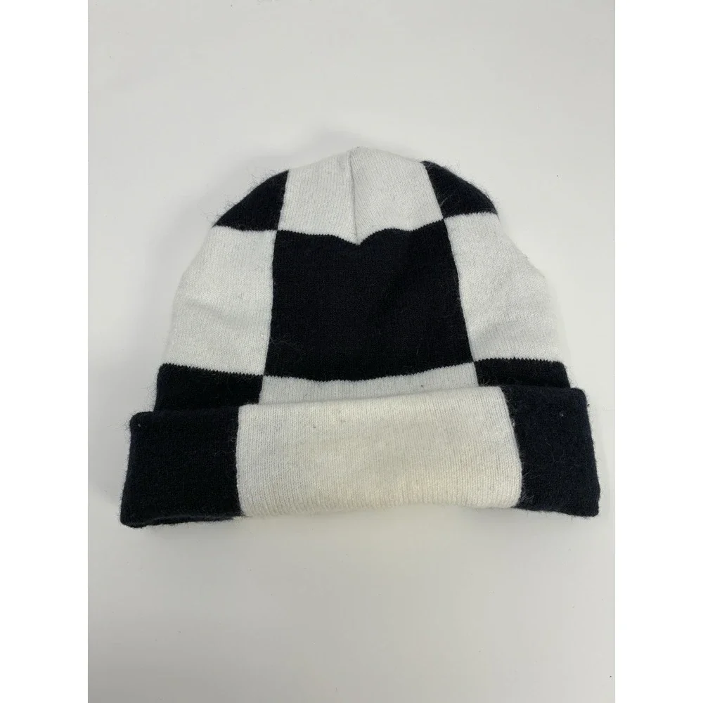 Herschel Supply Co Beanie Hat Checkerboard Black White Knit Cuff Elmer‎